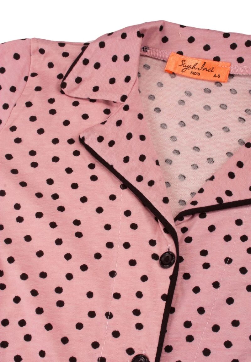 Πιτζάμα παιδική-εφηβική με κουμπιά Pink Dots 