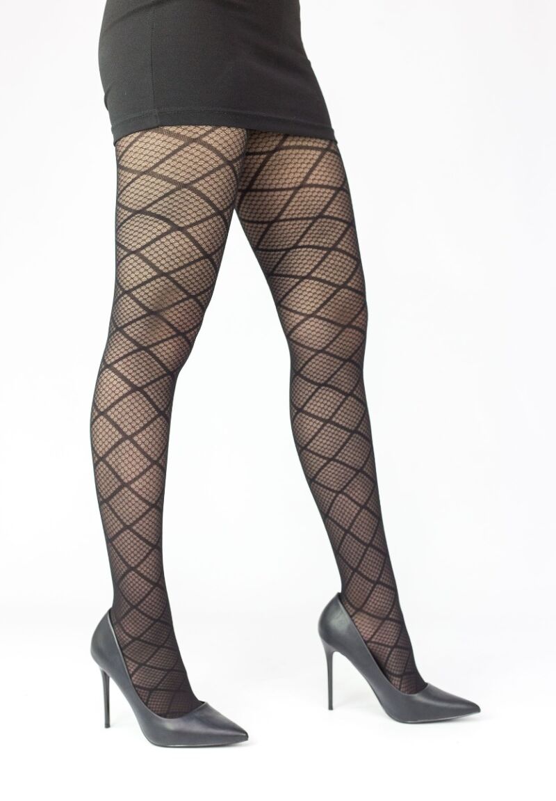 Καλσόν καρό μαύρο 60 Den Linea D'oro