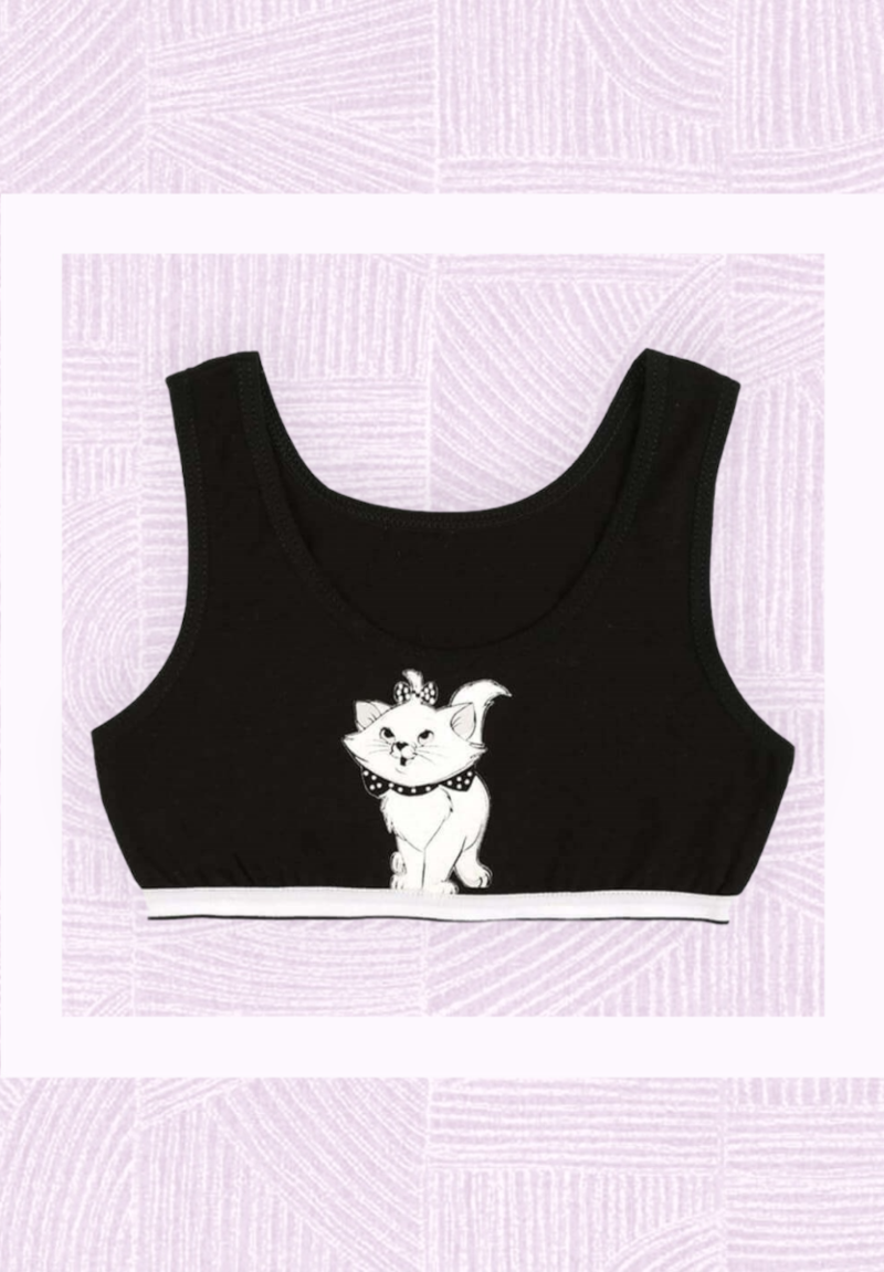 Μπουστάκια εφηβικά με φαρδιά τιράντα βαμβακερά Donella Cute Cats σε συσκευασία 5 τεμ.