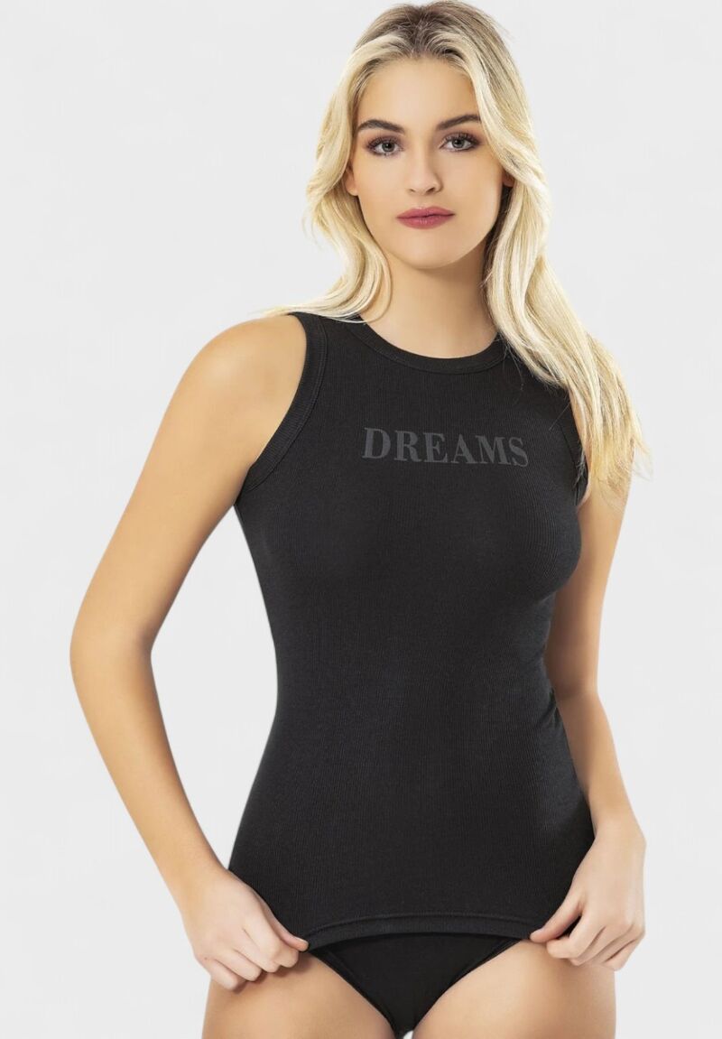 Γυναικείο Τοπ Modal Rib Kota με Λογότυπο "Dreams" Μαύρο