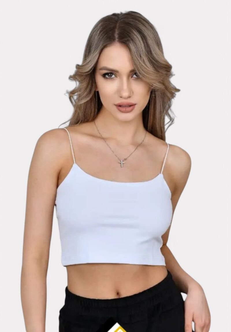 Φανελάκι γυναικείο βαμβακερό Berrak Crop Top λευκό