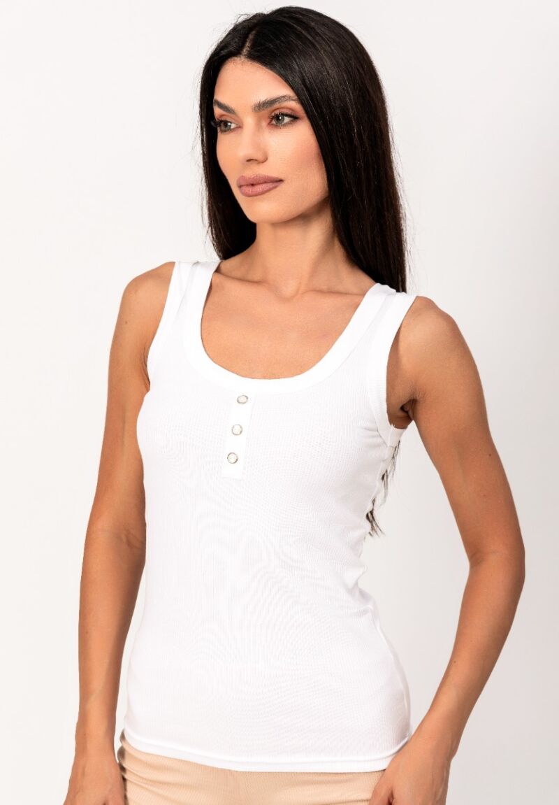 Φανελάκι γυναικείο αμάνικο με κουμπιά Rib Kota 