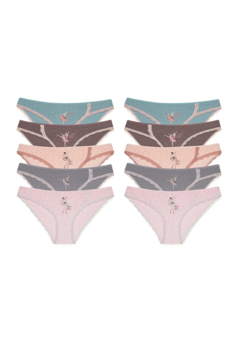 Σλιπ γυναικεία βαμβακερά Donella Ballerina σε οικονομική συσκευασία 10 τεμαχίων