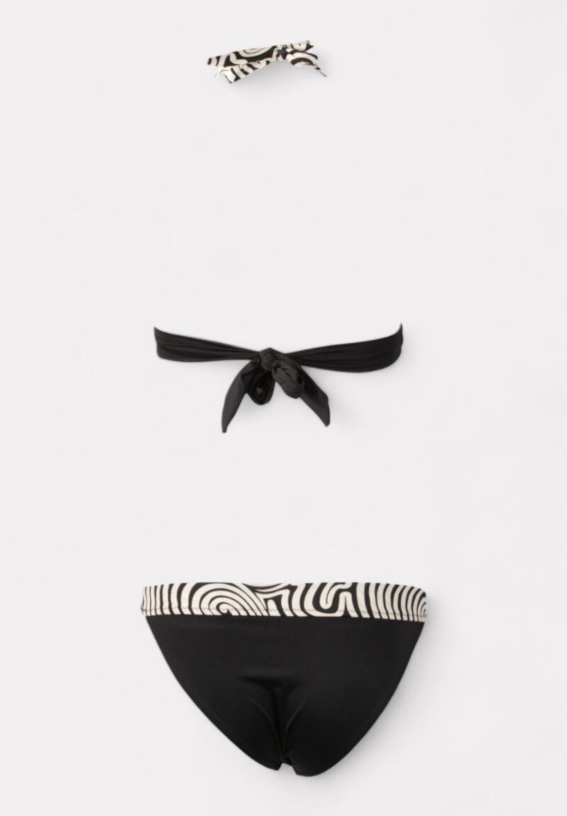 Γυναικείο Μαγιό Τρίγωνο Μαύρο-Λευκό Print
