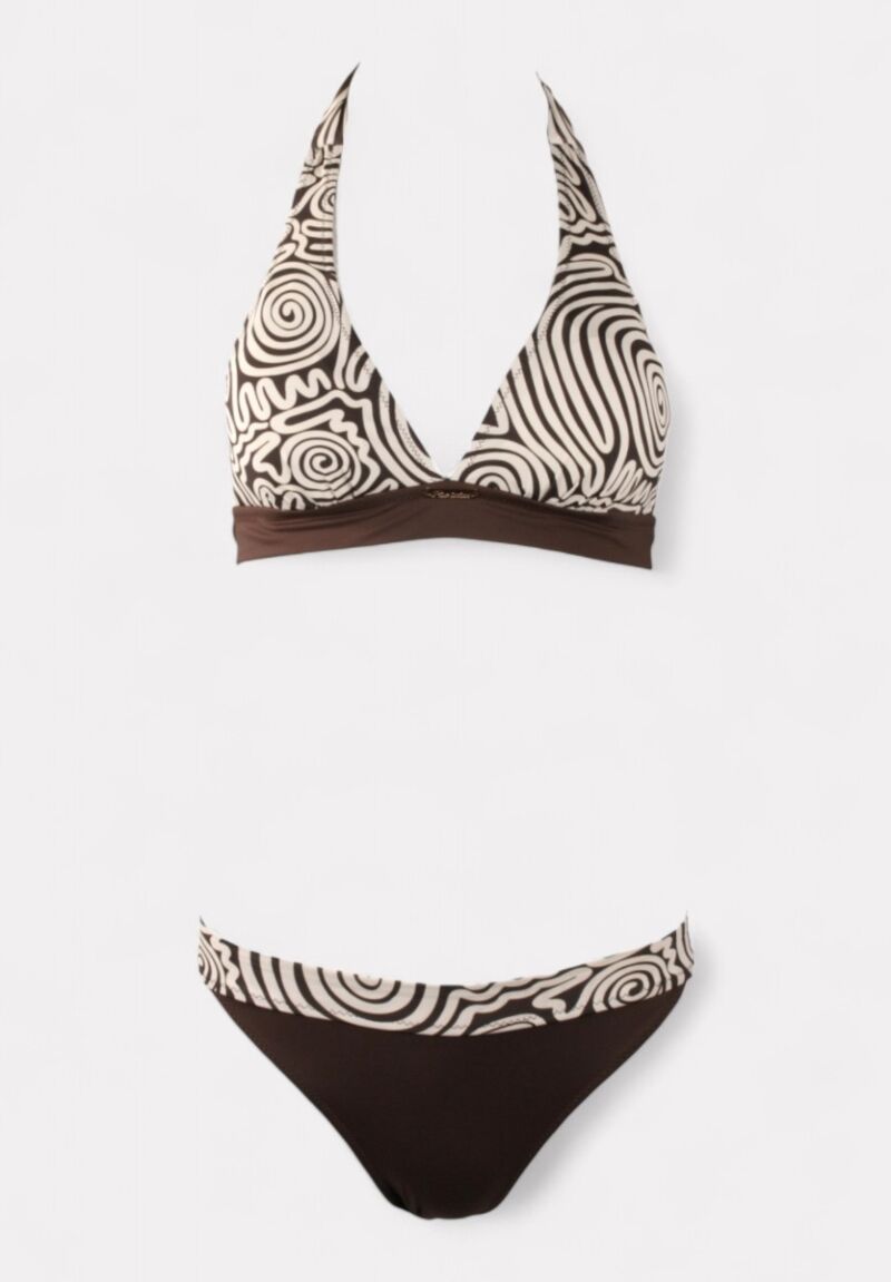 Γυναικείο Μπικίνι σε καφέ-εκρού χρώμα Print