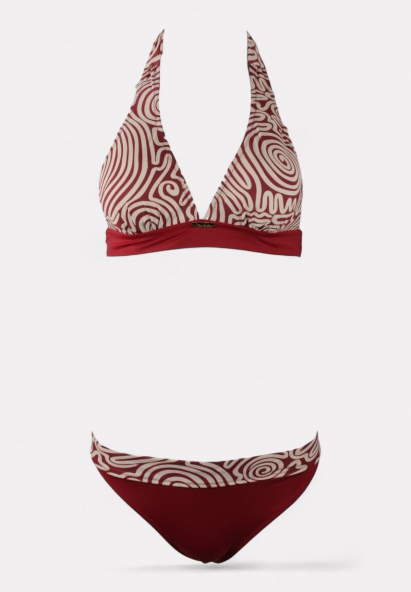 Γυναικείο Μπικίνι σε μπορντό-εκρού χρώμα Print