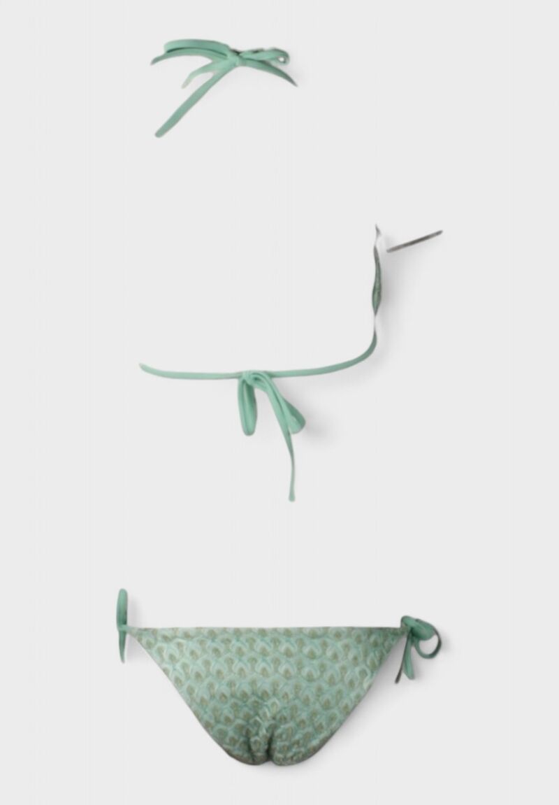 Μπικίνι Triangle Πράσινο με Χρυσή Δαντέλα