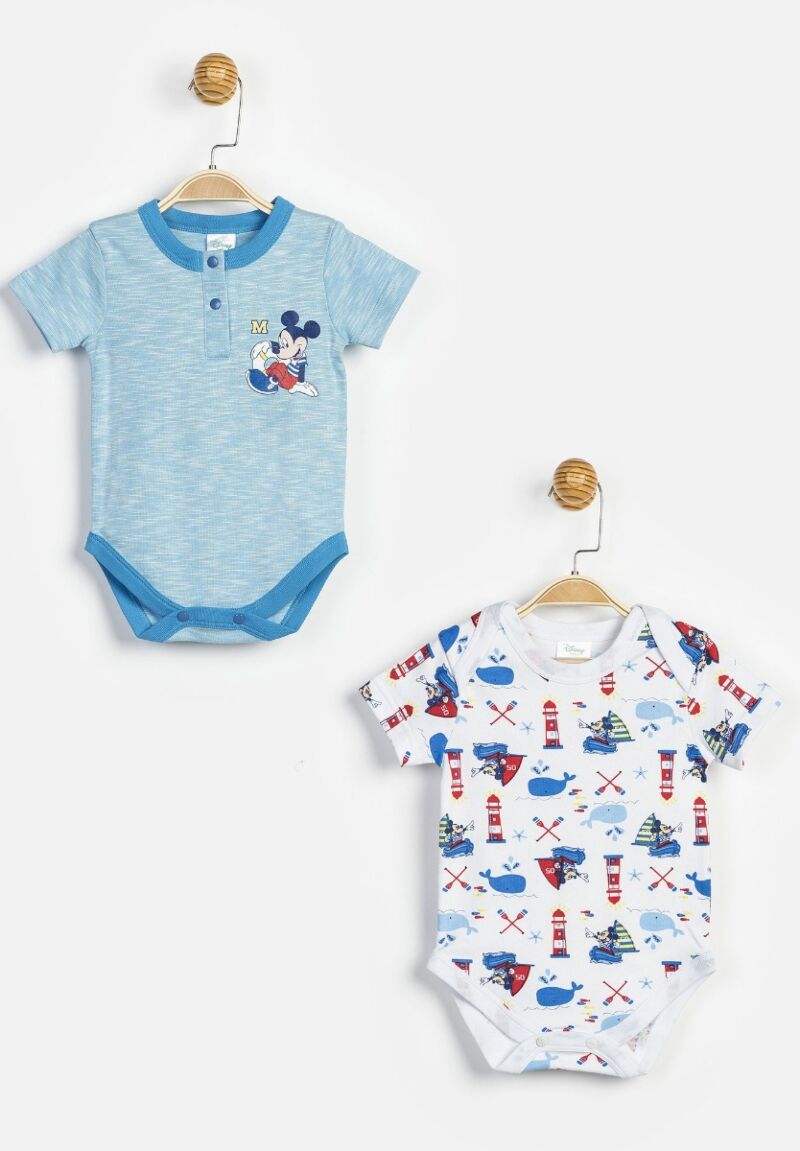 Κορμάκια αγοριών Mickey κοντομάνικα 2 Τεμ.