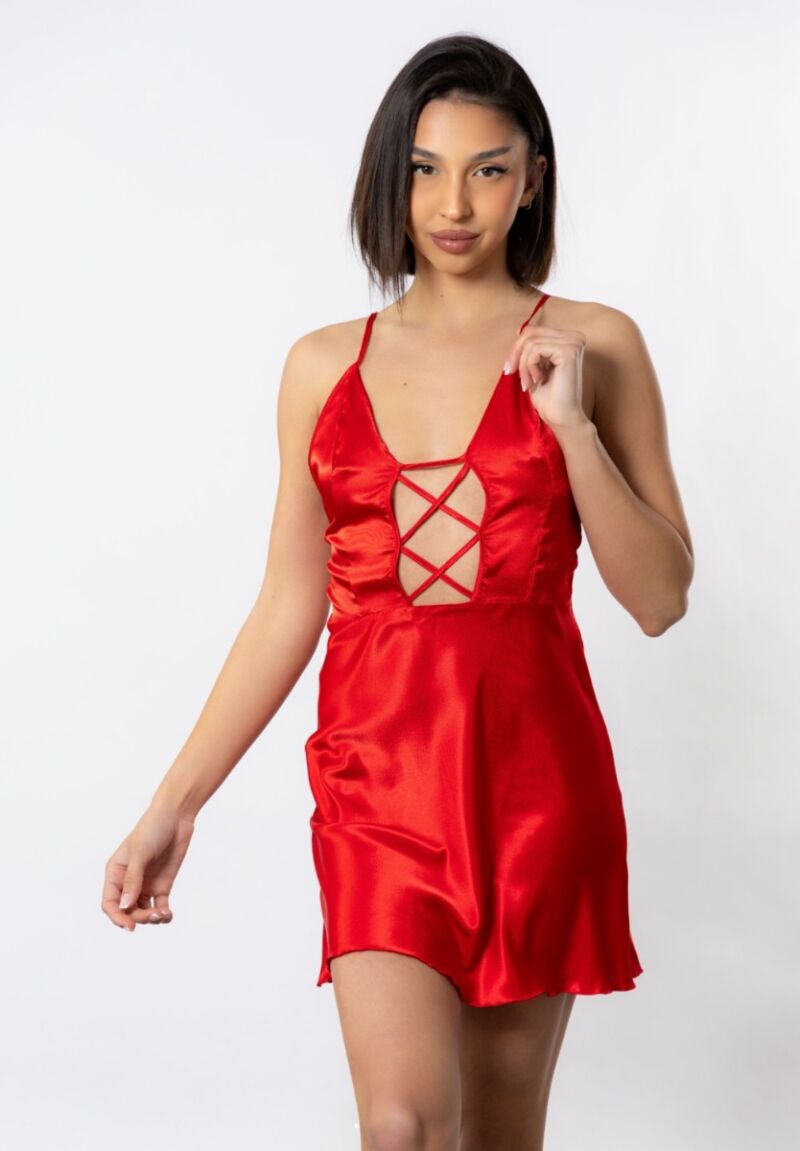 Νυχτικό Σατέν Moongirl Katia Red
