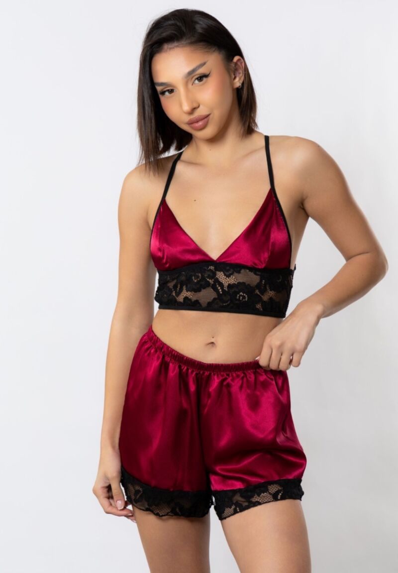 Babydoll Σατέν με Crop Top Moongirl Aria