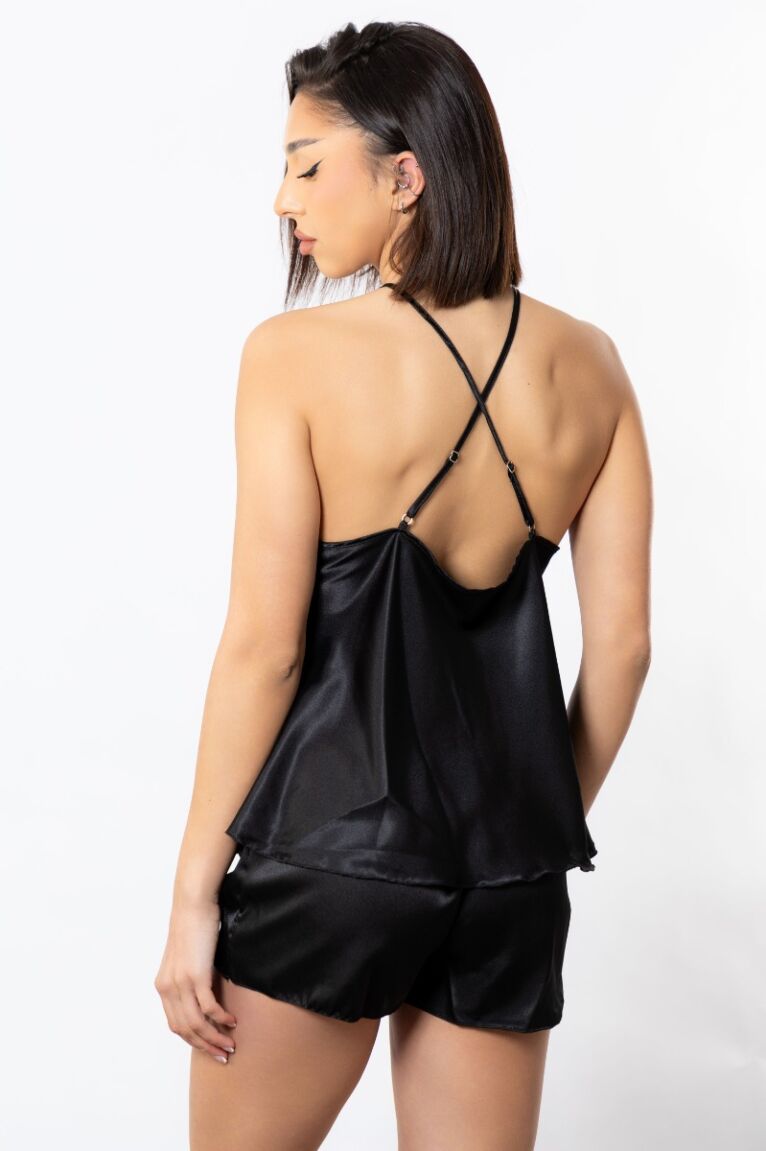 Babydoll σατέν Moongirl Έρσα Μαύρο