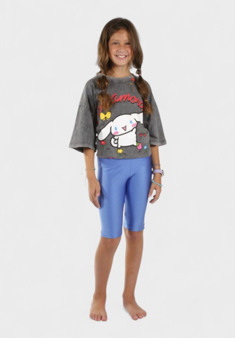 Παιδικό γυαλιστερό biker κολάν Nina Club μπλε ρουά