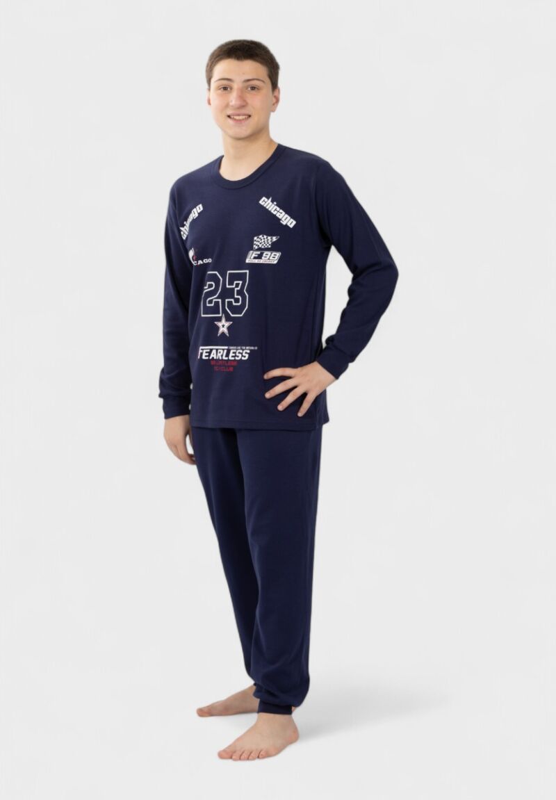 Εφηβική Πιτζάμα Nina Club Fearless Μπλέ 100% Βαμβακερή