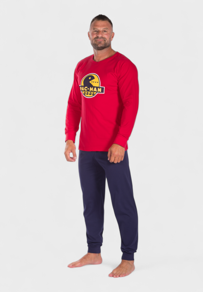 Πιτζάμα ανδρική βαμβακερή Nina Club Pac - Man Red