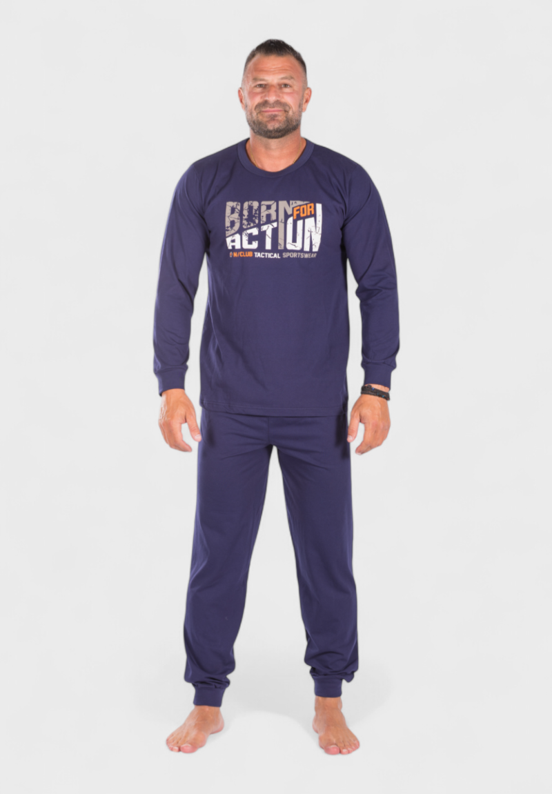 Πιτζάμα ανδρική βαμβακερή Nina Club Action Blue