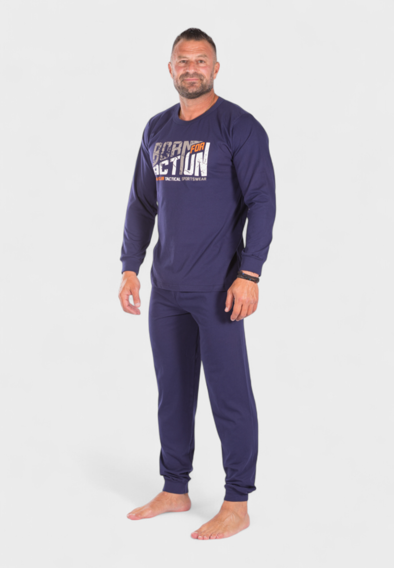 Πιτζάμα ανδρική βαμβακερή Nina Club Action Blue