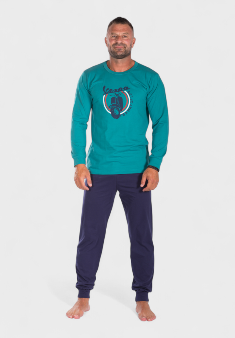 Πιτζάμα ανδρική βαμβακερή Nina Club Vespa Petrol