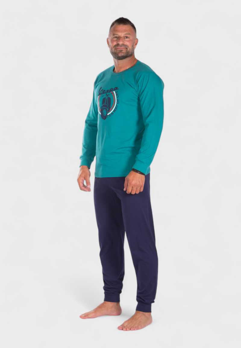 Πιτζάμα ανδρική βαμβακερή Nina Club Vespa Petrol