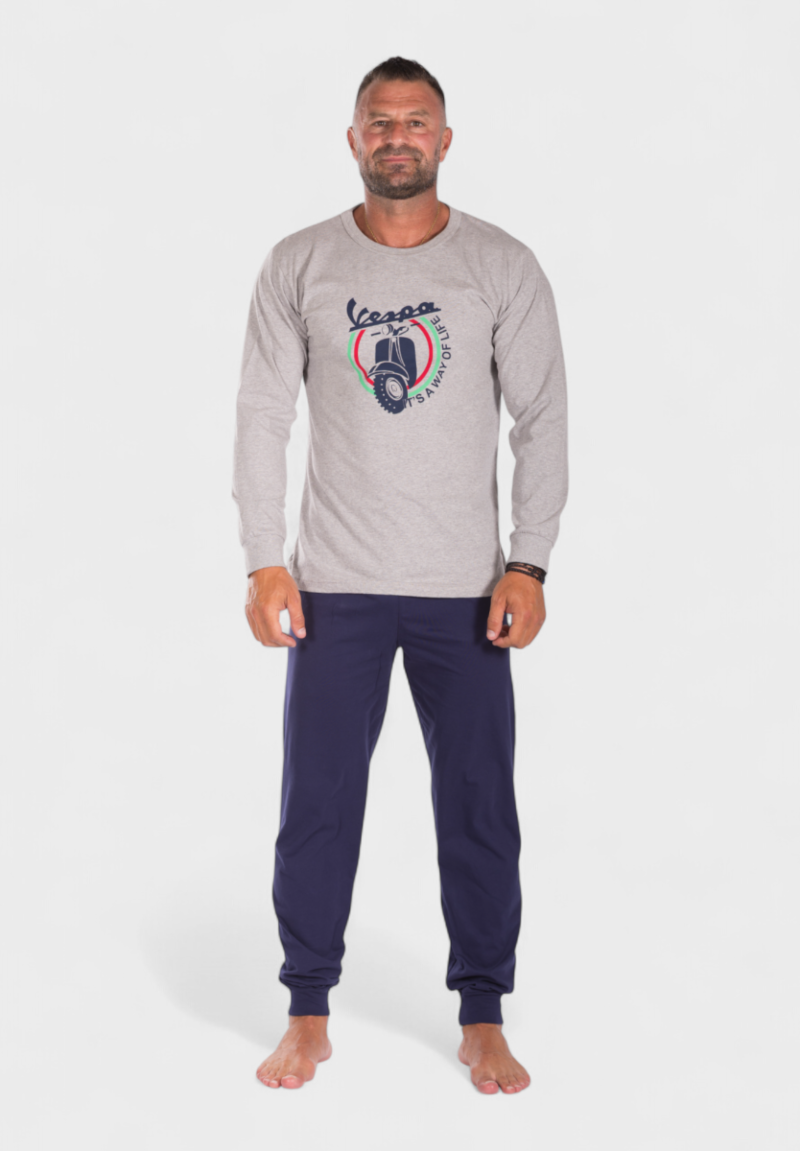 Πιτζάμα ανδρική βαμβακερή Nina Club Vespa Grey