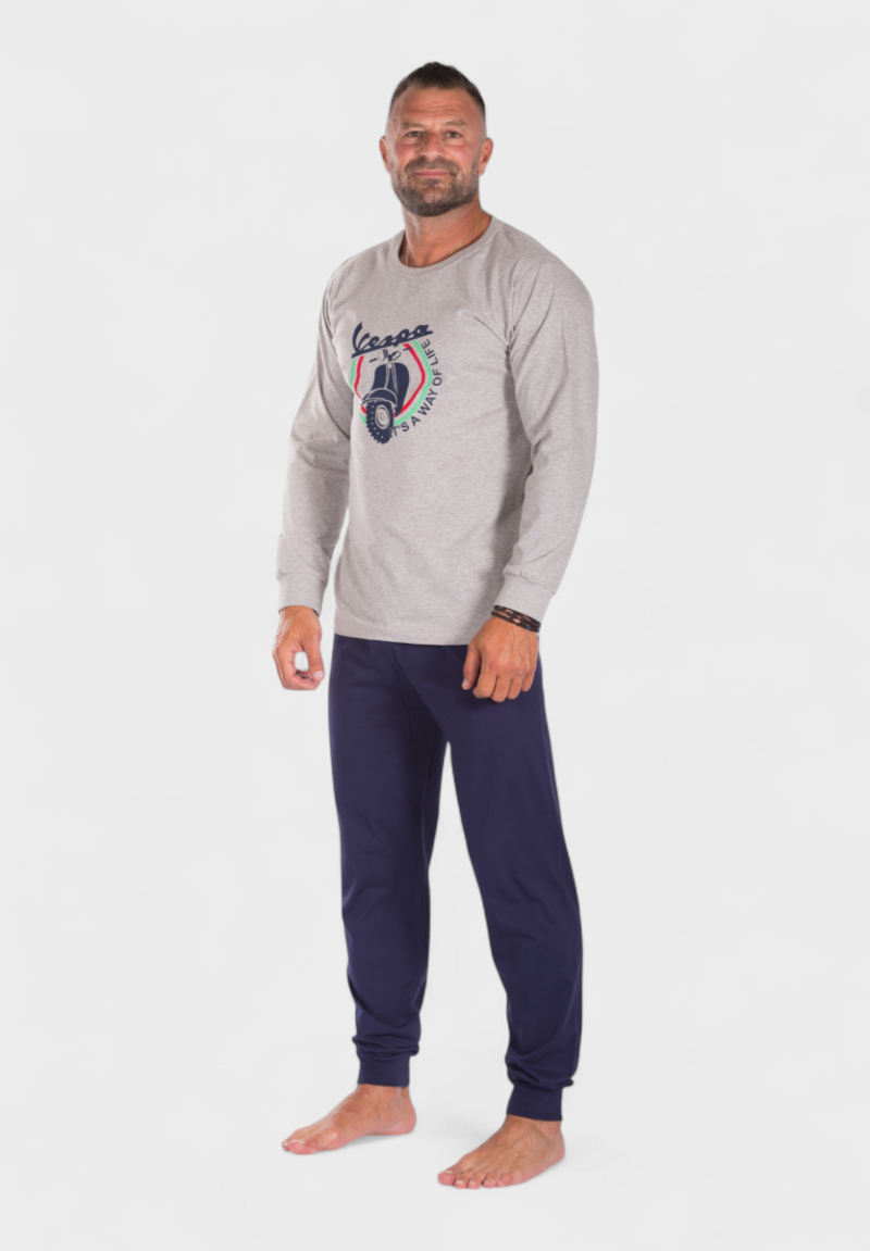 Πιτζάμα ανδρική βαμβακερή Nina Club Vespa Grey