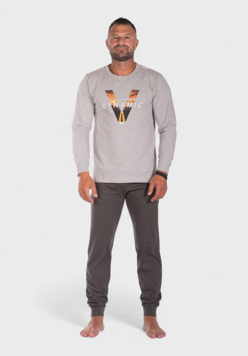 Πιτζάμα ανδρική βαμβακερή Nina Club Dynamic Grey