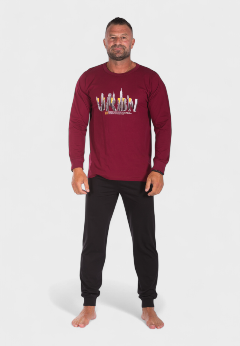 Πιτζάμα ανδρική βαμβακερή Nina Club Urban Red