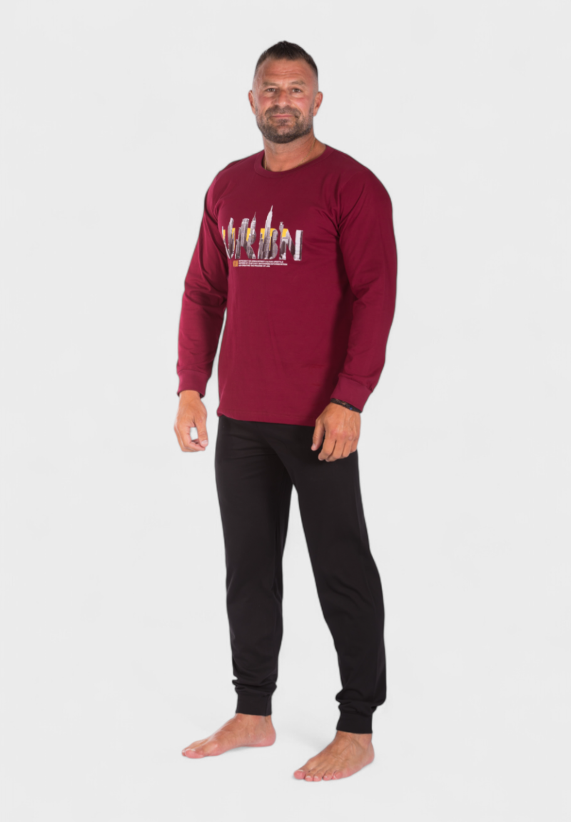 Πιτζάμα ανδρική βαμβακερή Nina Club Urban Red