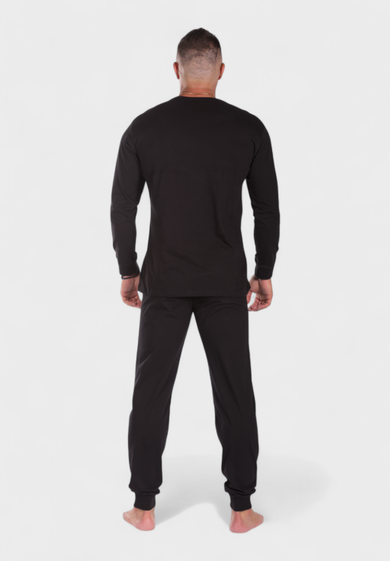 Πιτζάμα ανδρική βαμβακερή Nina Club Never Give Up Black