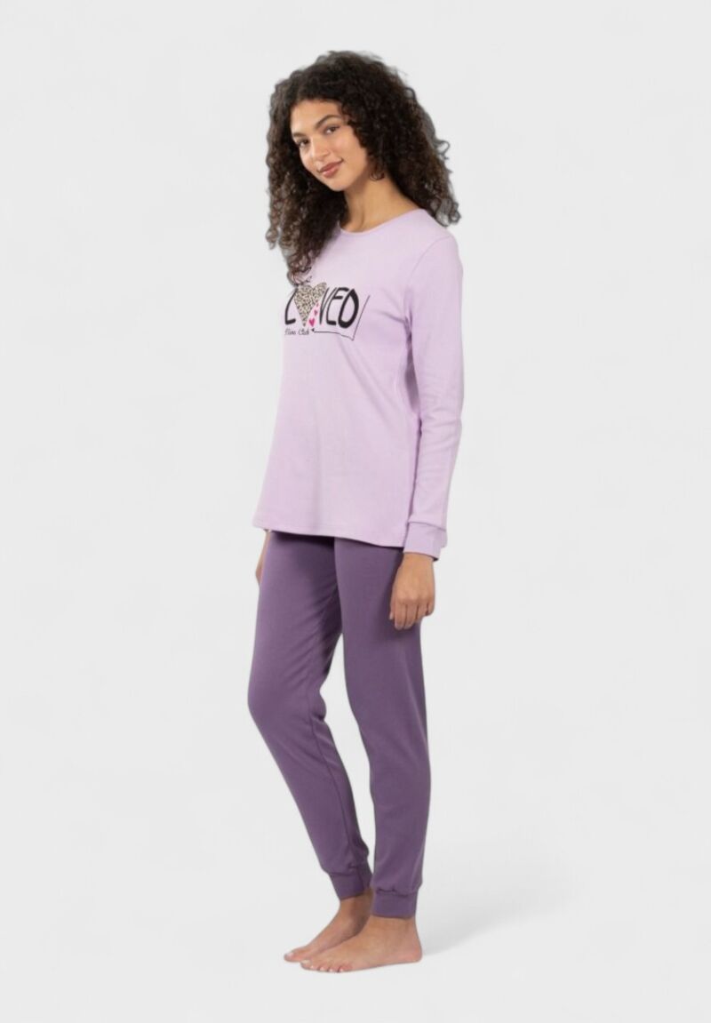 Γυναικεία Πιτζάμα So Loved 100% Βαμβακερή Λιλά Nina Club