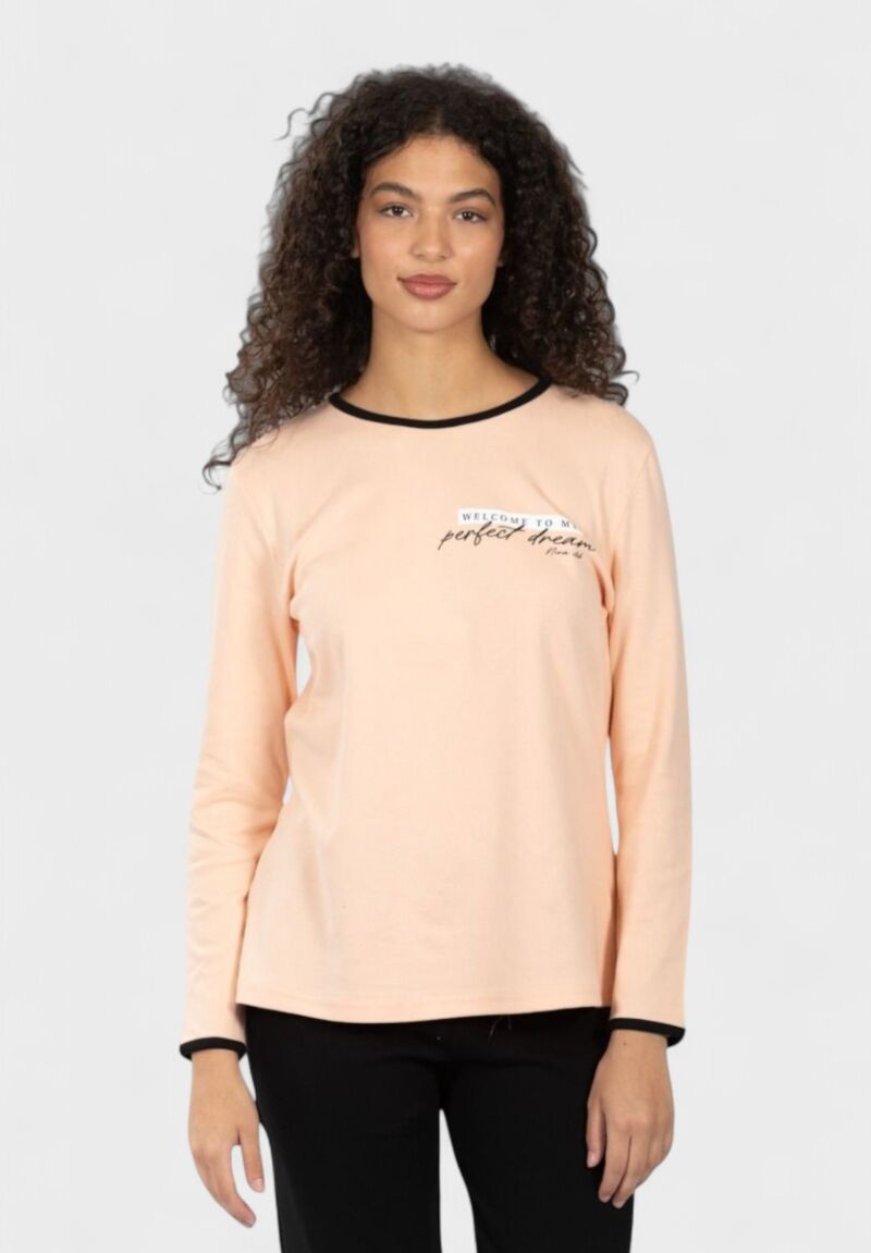 Γυναικεία Πιτζάμα Perfect Dream 100% Βαμβακερή Σομόν Nina Club