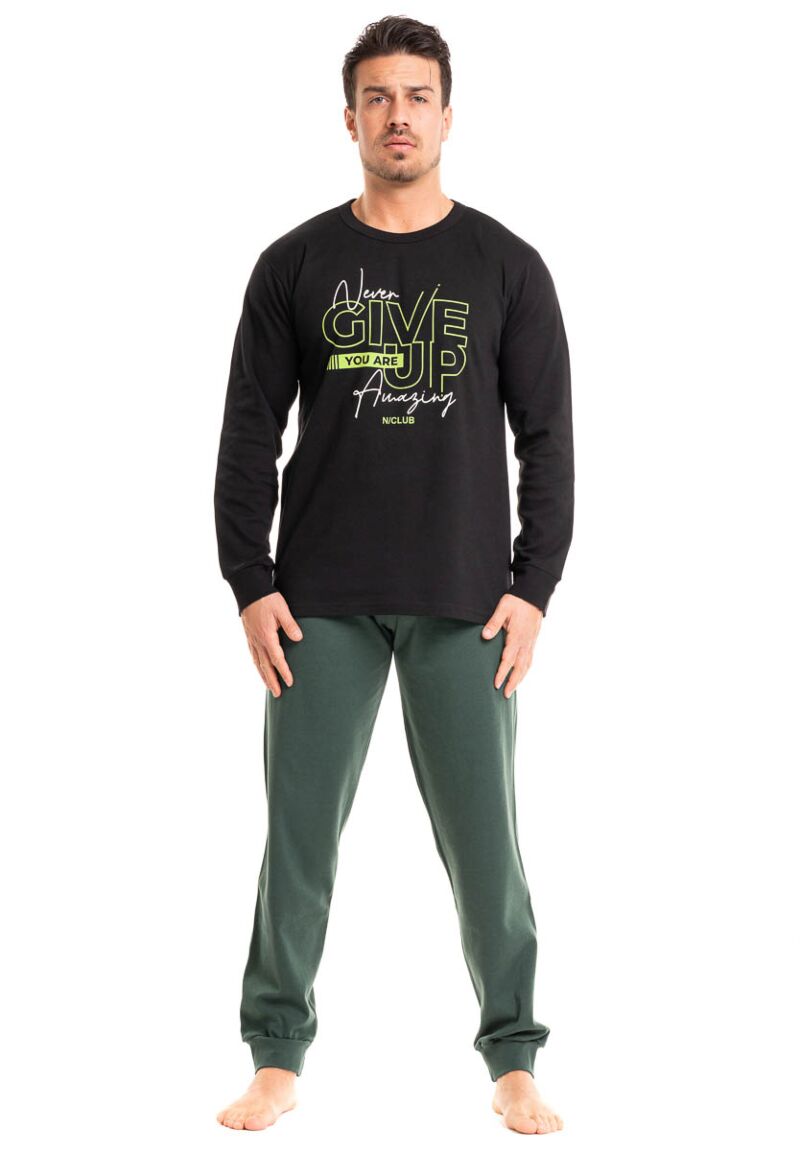 Πιτζάμα ανδρική βαμβακερή Nina Club Never Give Up