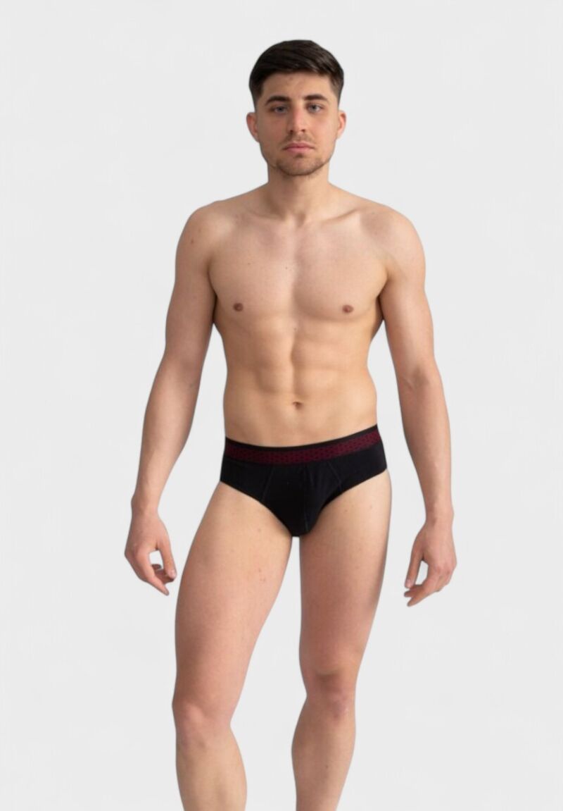 Σλιπ ανδρικό Nina Club Black - Red Rhombus