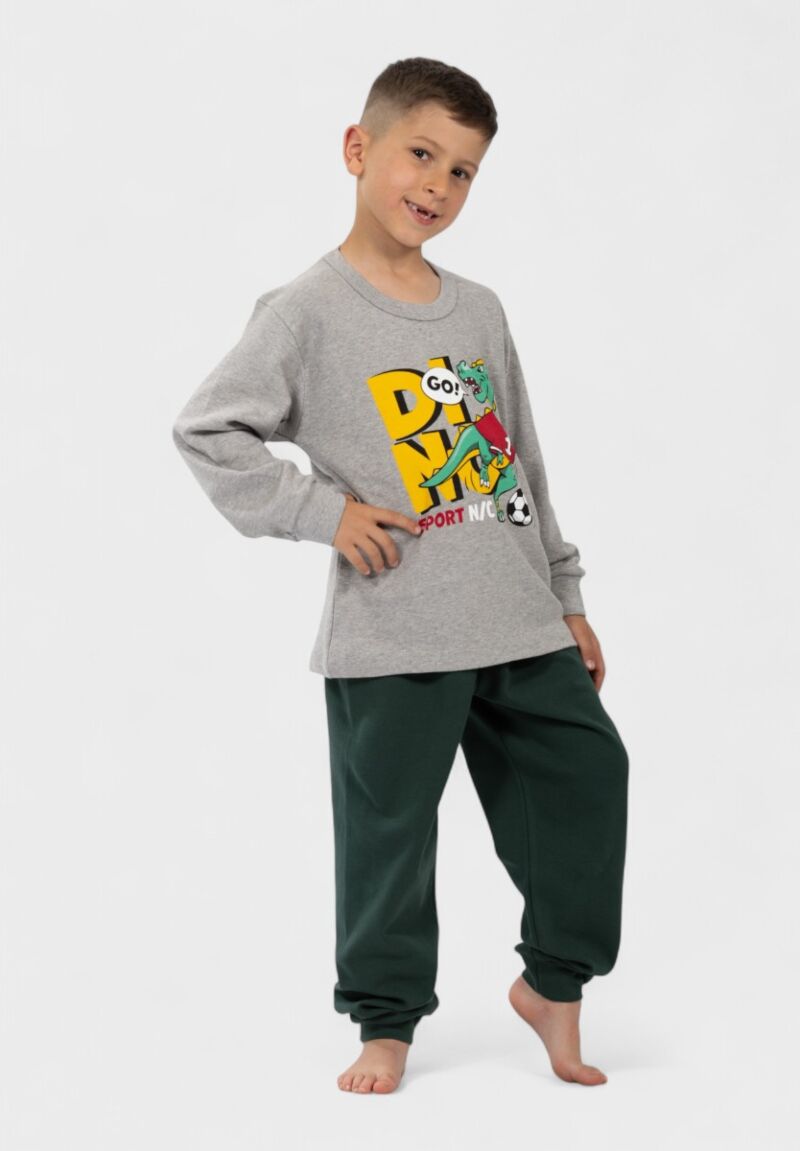 Παιδική Πιτζάμα Nina Club Dino Γκρί – 100% Βαμβακερή