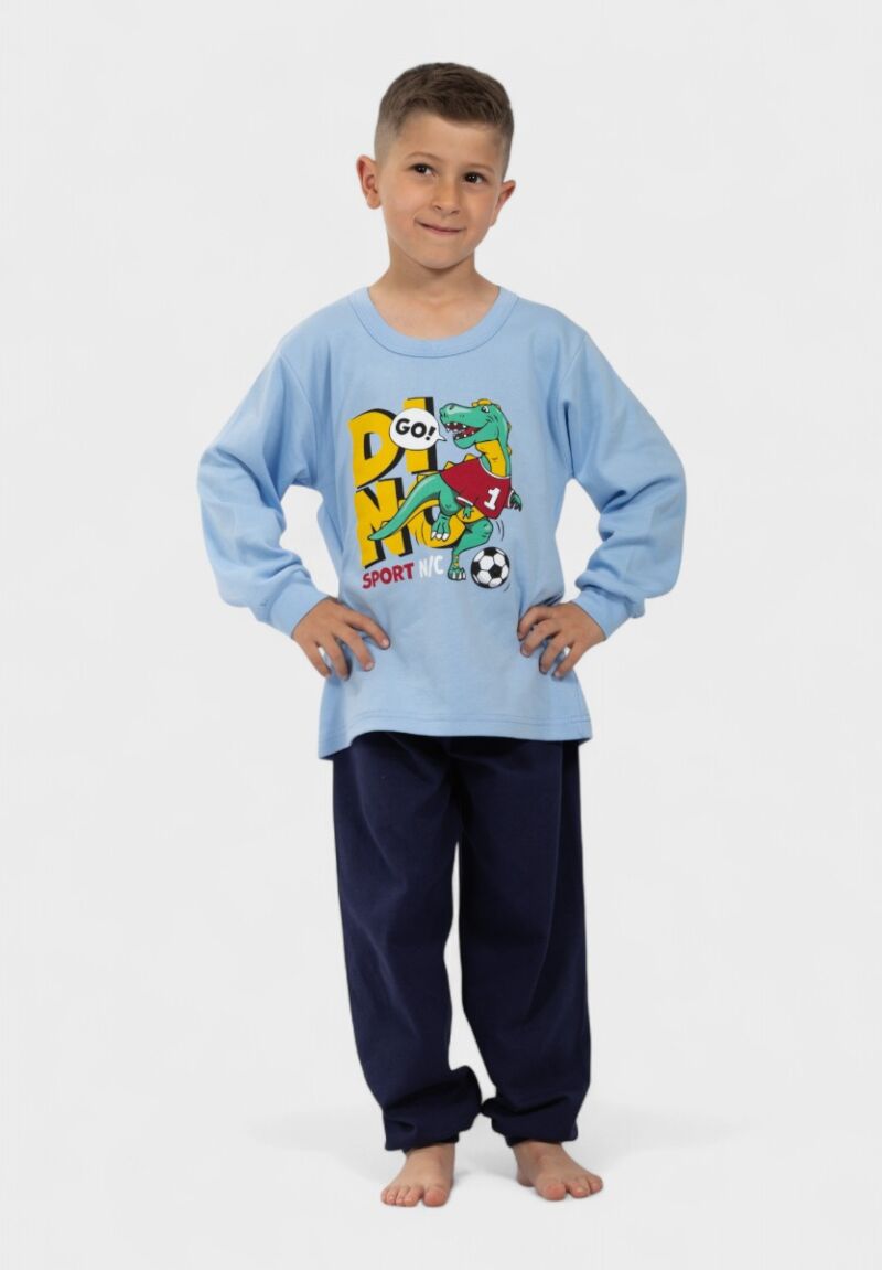 Παιδική Πιτζάμα Nina Club Dino Σιελ – 100% Βαμβακερή
