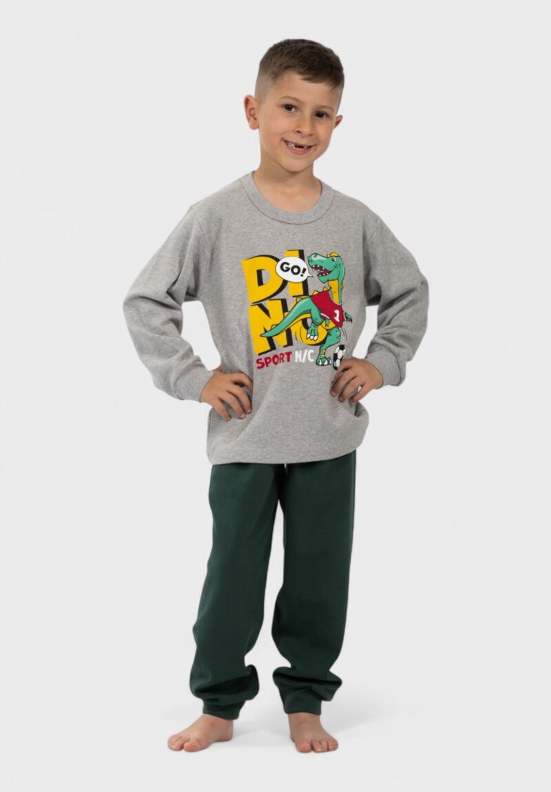 Παιδική Πιτζάμα Nina Club Dino Γκρί – 100% Βαμβακερή