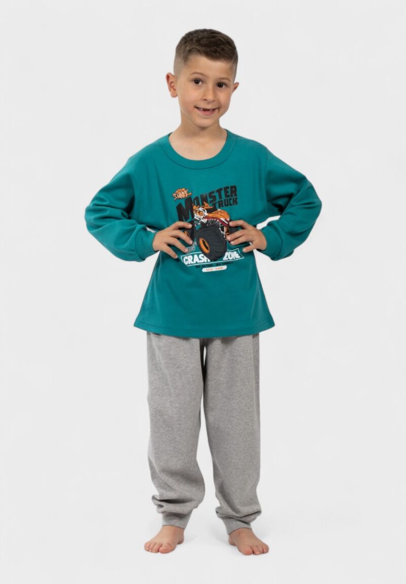 Παιδική Πιτζάμα Monster Truck Nina Club Πετρόλ | 100% Βαμβακερή