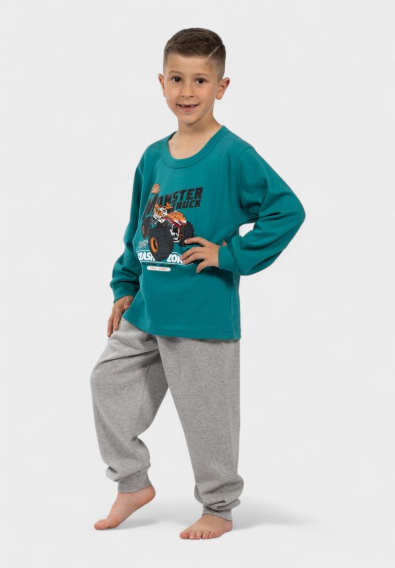 Παιδική Πιτζάμα Monster Truck Nina Club Πετρόλ | 100% Βαμβακερή
