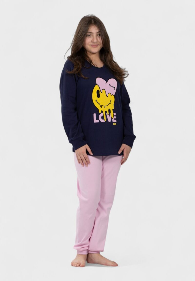 Παιδική Πιτζάμα Nina Club Love Emoji Μπλε | 100% Βαμβάκι