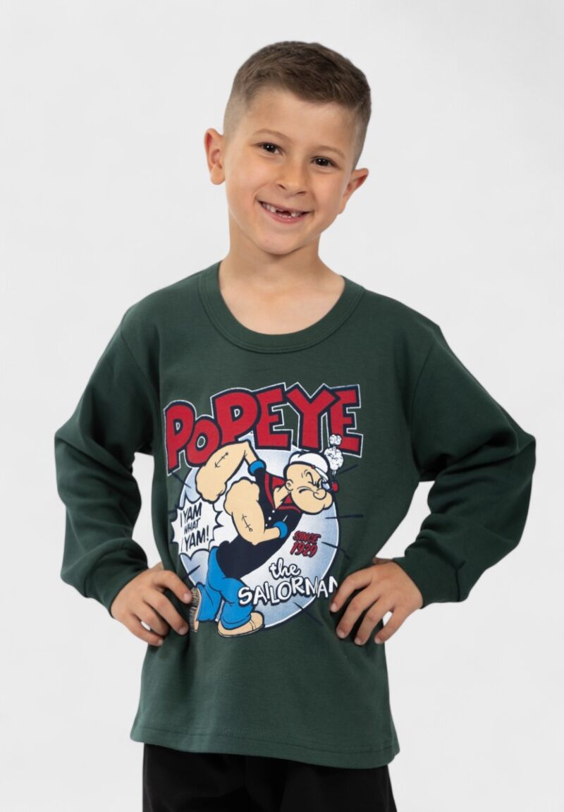 Παιδική Πιτζάμα Nina Club Popeye Πράσινη – 100% Βαμβακερή