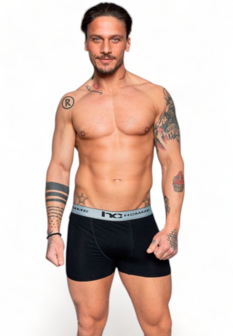 Boxer Ανδρικό με Χρωματιστό Λάστιχο Nina Club μαυρο-γκρι