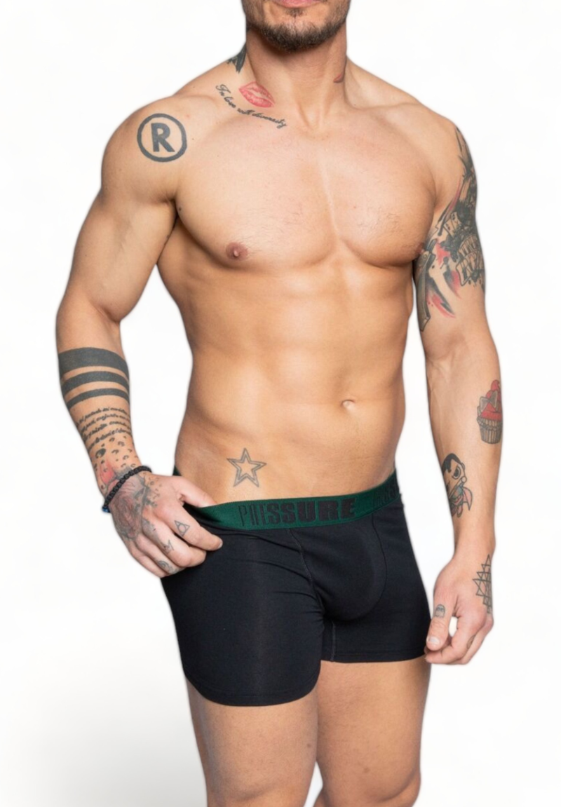 Boxer Ανδρικό με Χρωματιστό Λάστιχο Nina Club μαυρο-λαδί