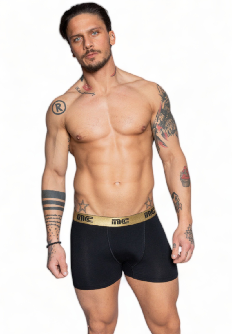 Boxer Ανδρικό με Χρωματιστό Λάστιχο Nina Club μαυρο-χρυσό