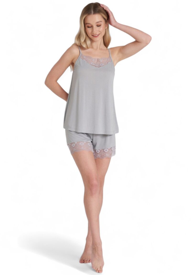 Πιτζάμα γυναικεία βισκόζ με σορτσάκι Pijadore Grey