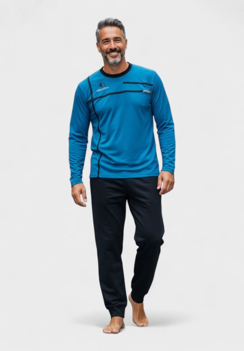 Ανδρική Βαμβακερή Πιτζάμα Interlock Collection Blue Edge