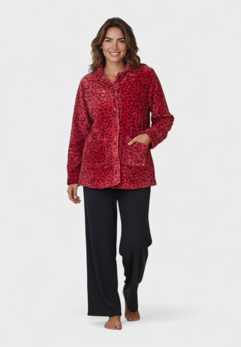 Γυναικεία Ρόμπα Fleece Leo Bordo Collection