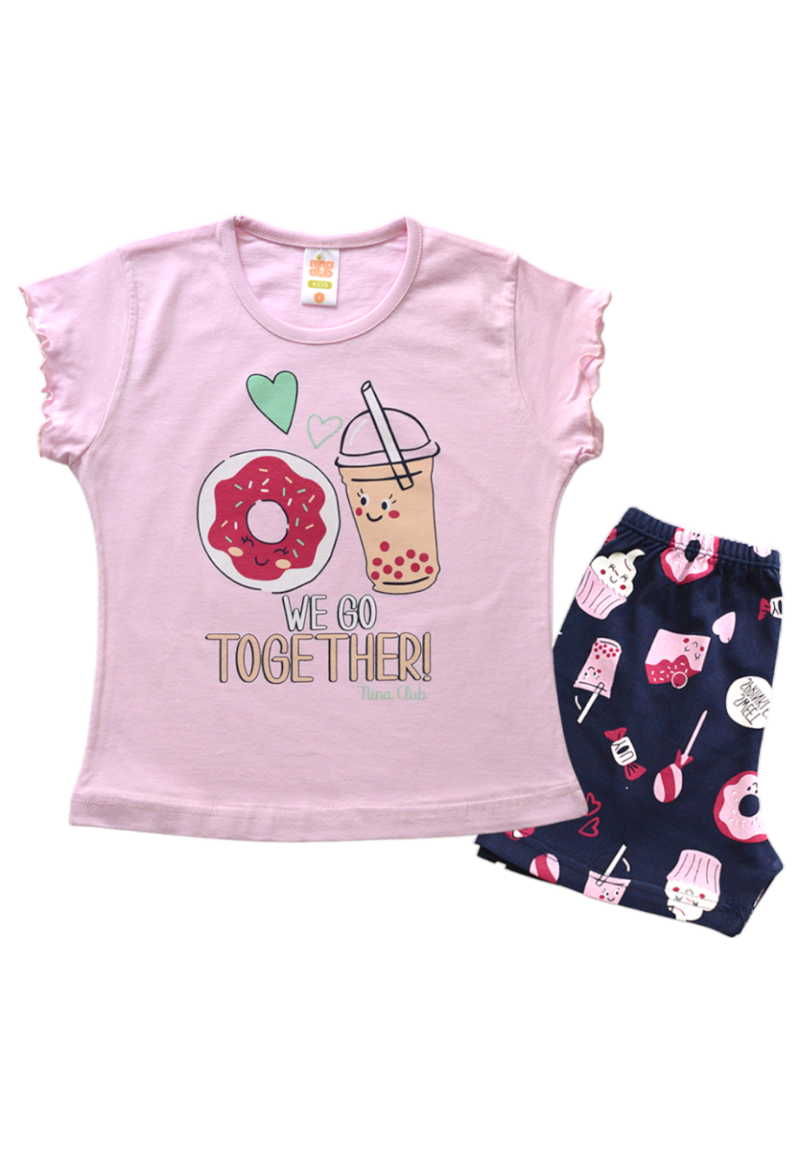 Πιτζάμα κοντομάνικη για κορίτσι Nina Club Together