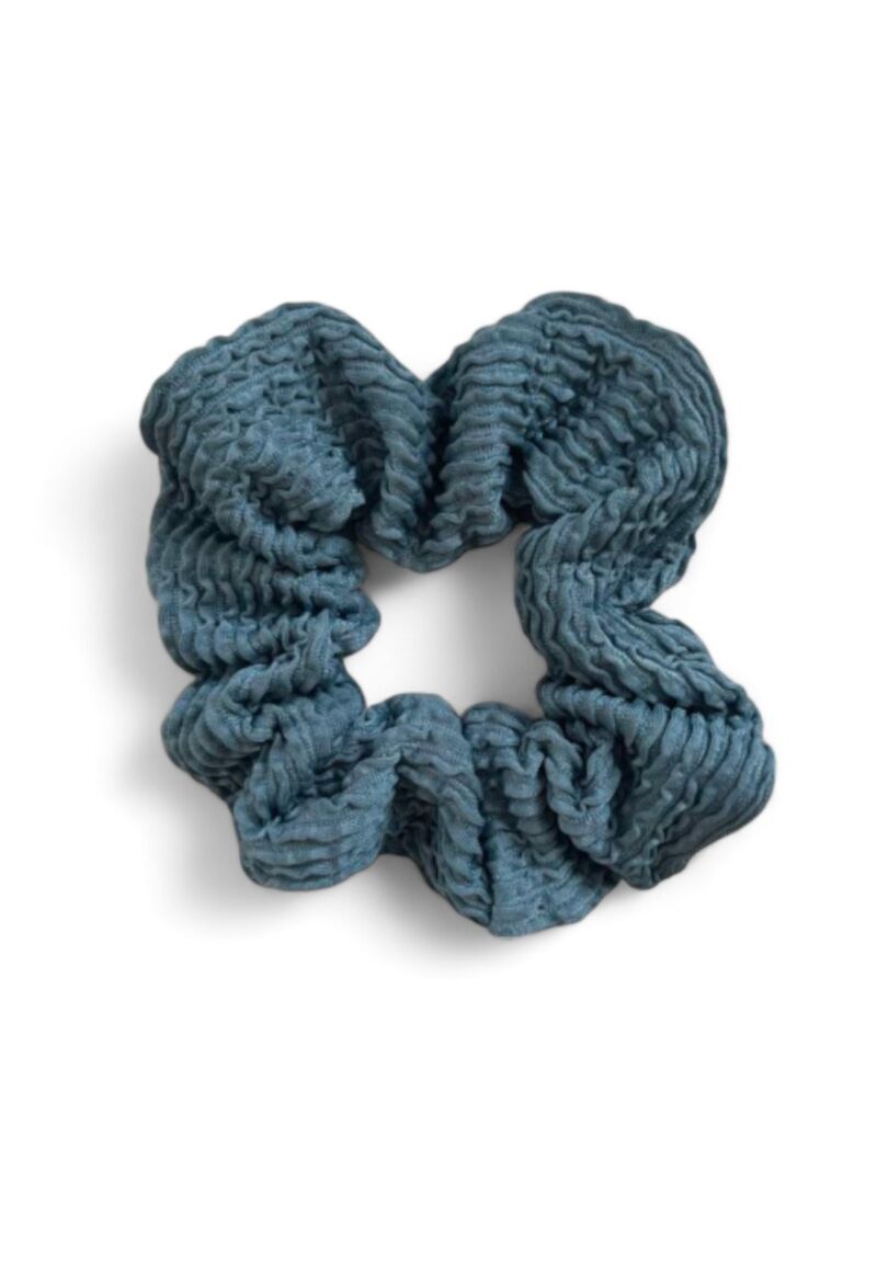 Crinkle Scrunchie Steel Blue