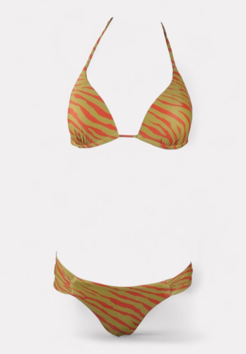 Γυναικείο Μαγιό Σετ με Παρεό Zebra Print Πράσινο