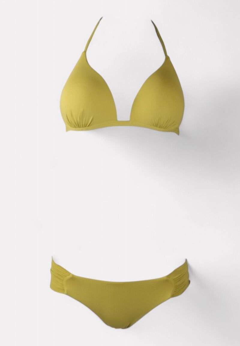 Γυναικείο Μαγιό Τρίγωνο Πράσινο Σετ με Παντελόνα Πολύχρωμο