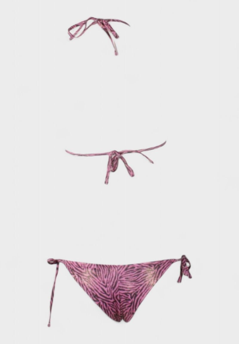 Γυναικείο Μαγιό Σετ Τρίγωνο με Zebra Print Ροζ